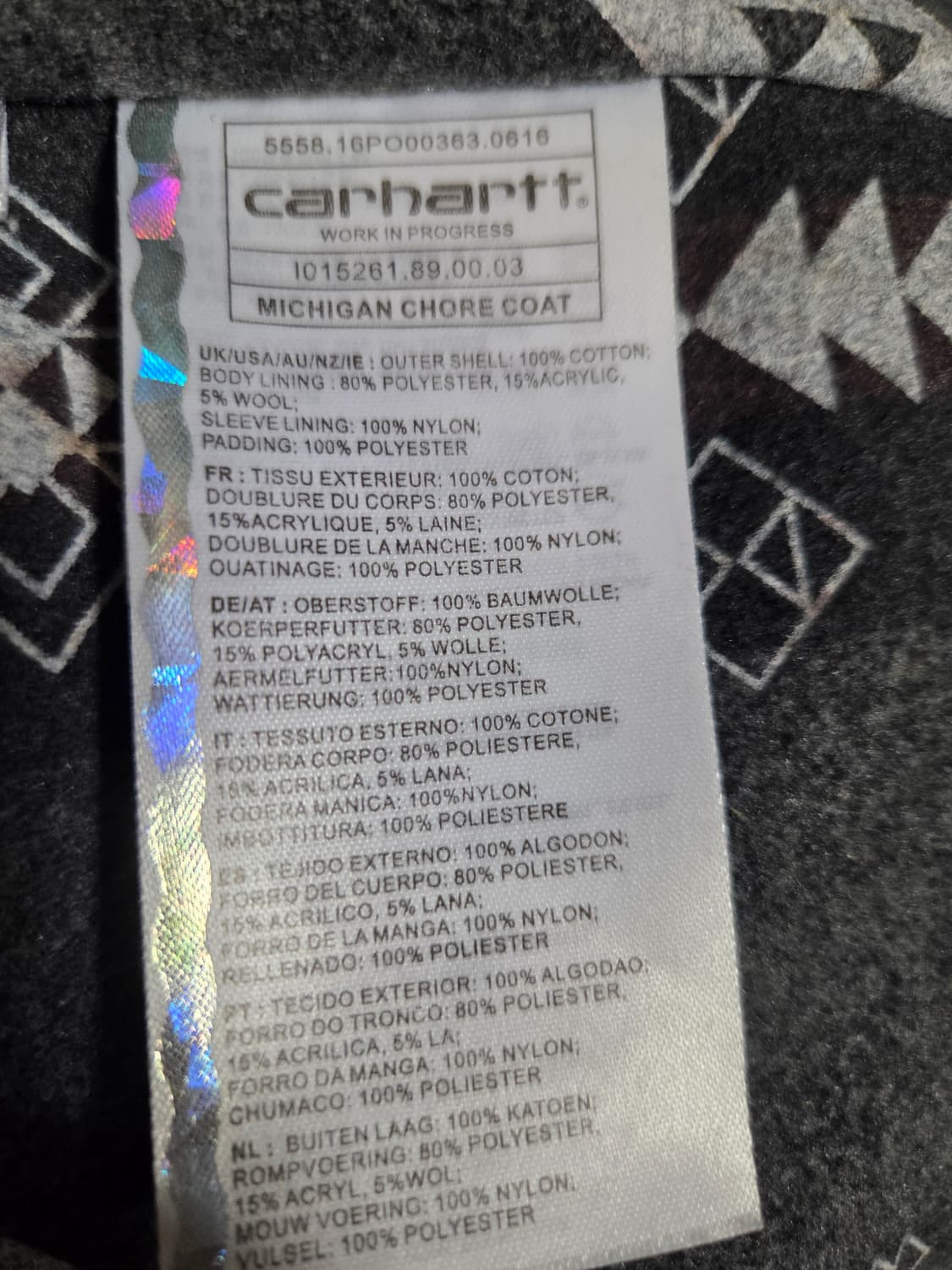 칼하트 Wip 미시건 초어코트 팝니다 상품이미지2