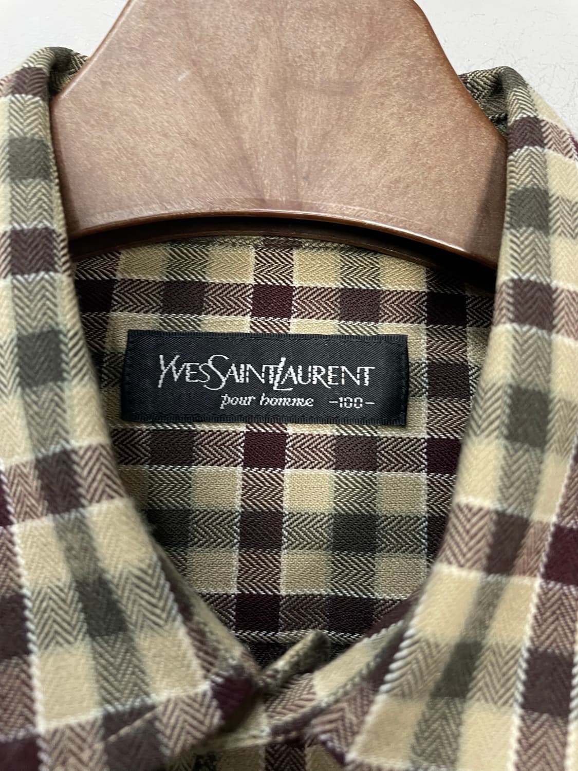 입생로랑 브라운 체크 셔츠 H958 상품이미지4