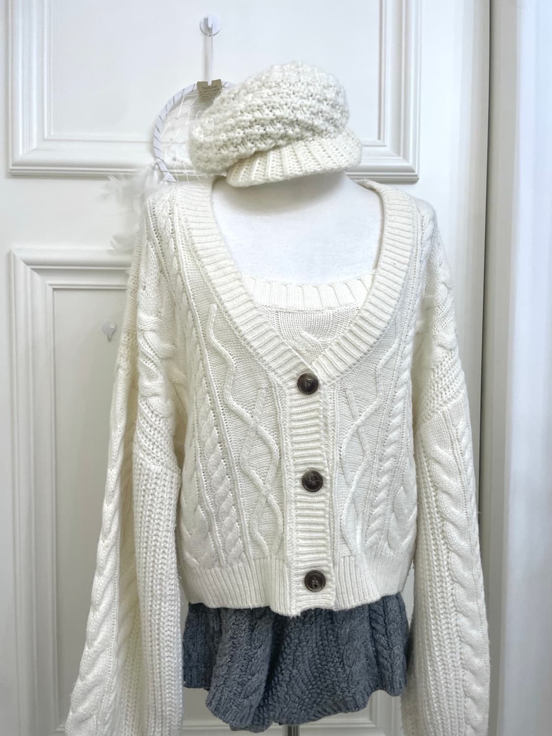 ivory crochet cute cap 상품이미지6