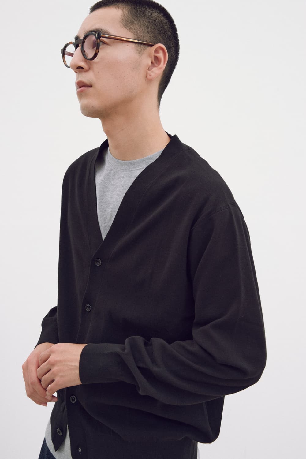 포터리 코튼 가디건 블랙 2사이즈 상품이미지2