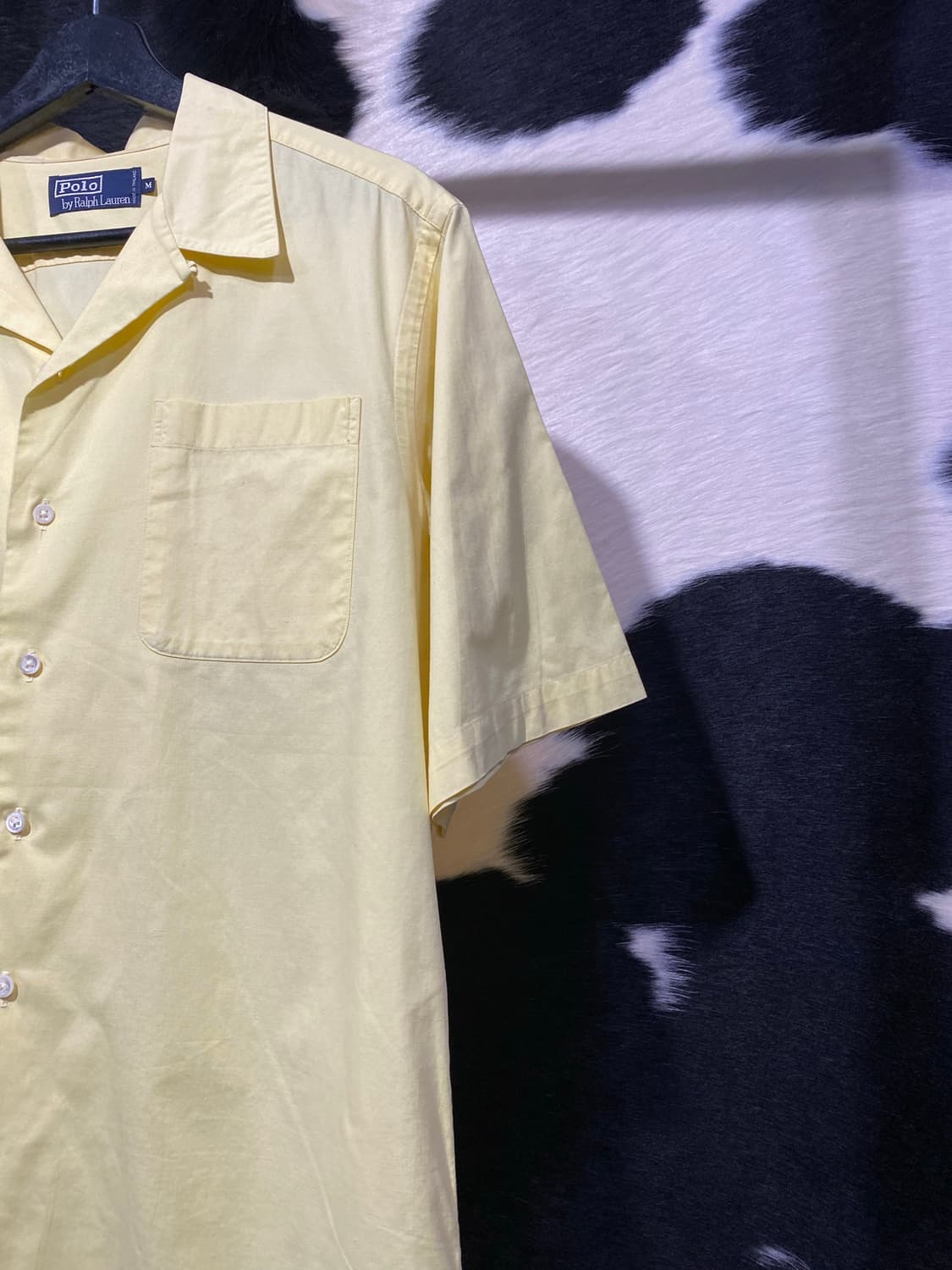 Polo Ralph Lauren 옐로우 오픈 칼라 코튼 하프 셔츠 상품이미지3