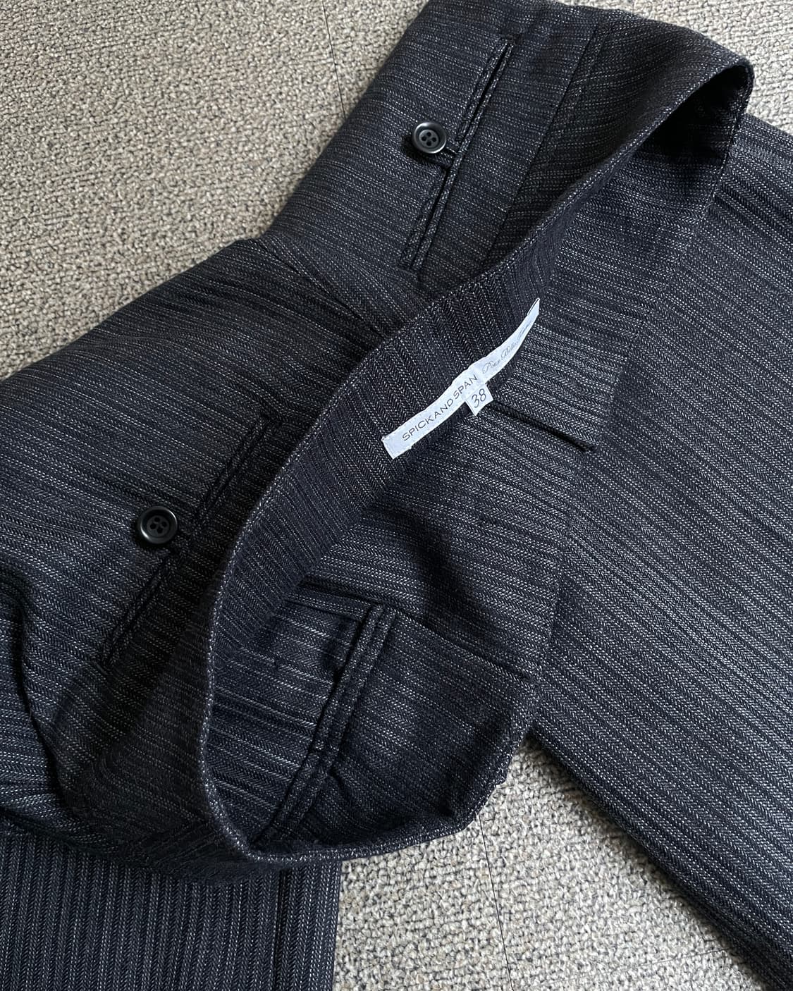 단추 디테일 스트라이프 하프 팬츠 상품이미지5