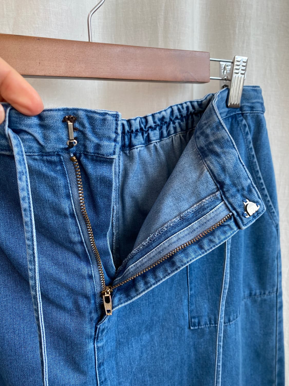 데님 밴딩 스커트(L) 상품이미지4