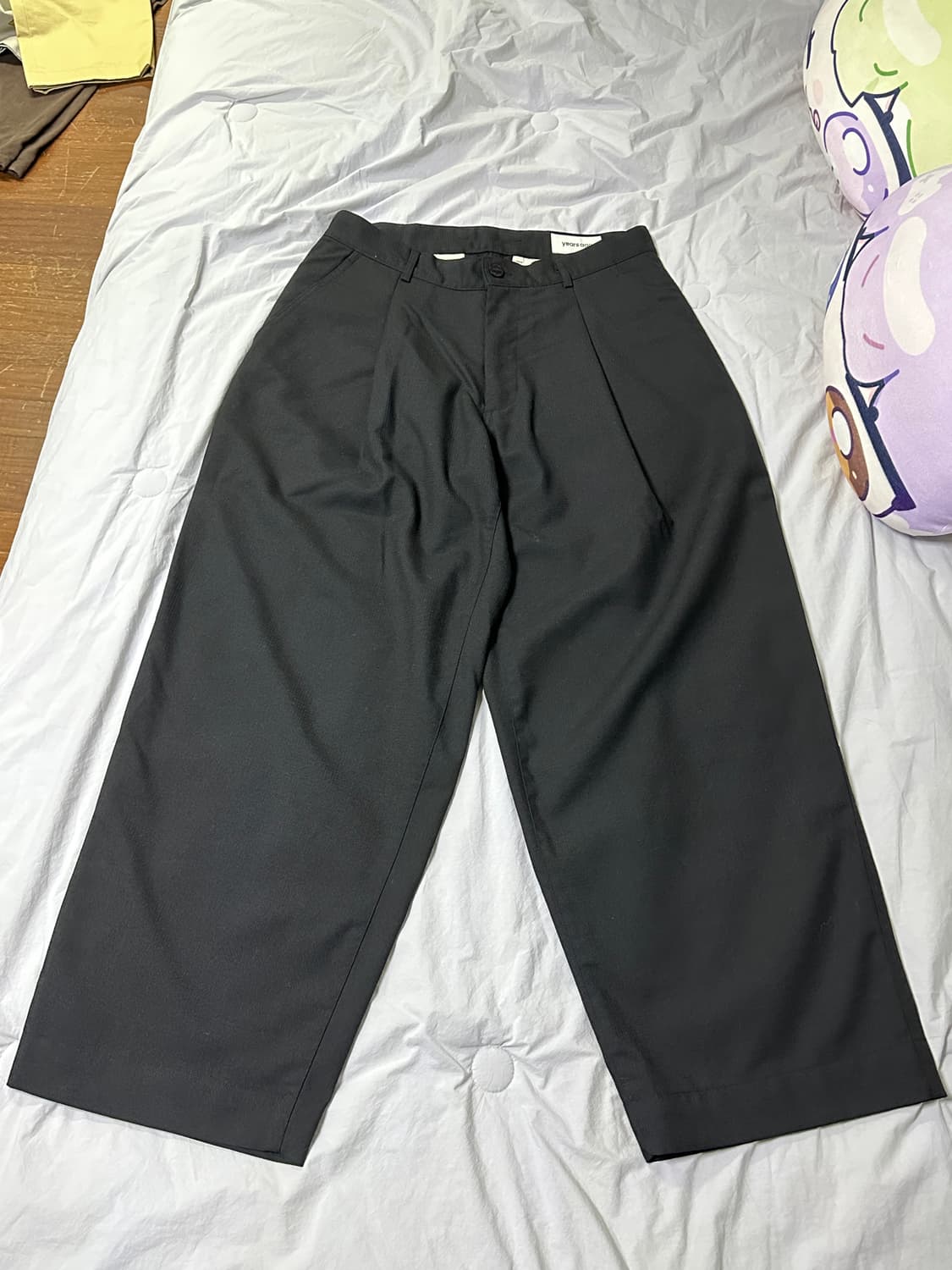 이얼즈어고 Y-959 히든 체크 원턱 와이드 팬츠 상품이미지3