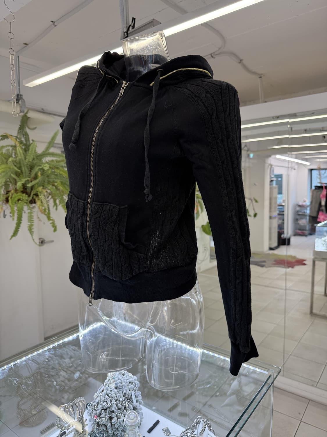 knit trim zip up hoodie 상품이미지2