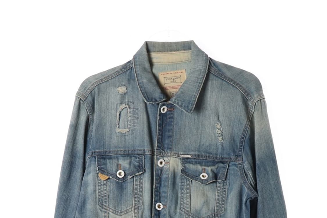 버카루 데미지 워싱 데님 트러커 자켓 L 상품이미지3
