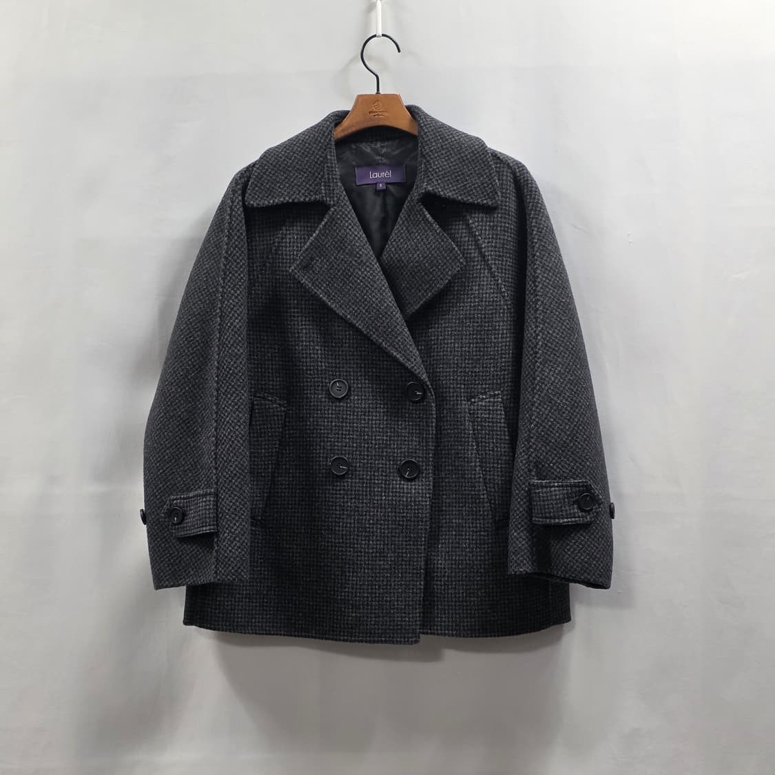 1661 LAUREL 여성 울 블렌드 하운드체크 더블 코트 S 상품이미지1