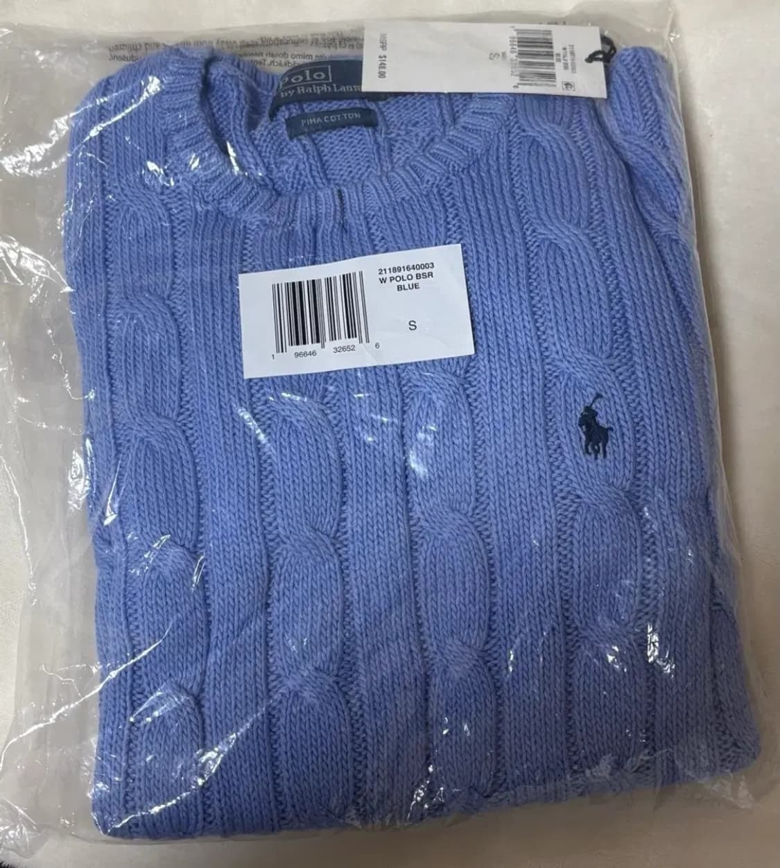 폴로랄프로렌 여성 피마코튼 니트 S사이즈 블루 최신라벨 상품이미지4