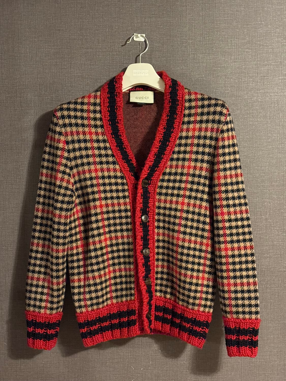 구찌 GUCCI 체크 가디건 S 정품 상품이미지1