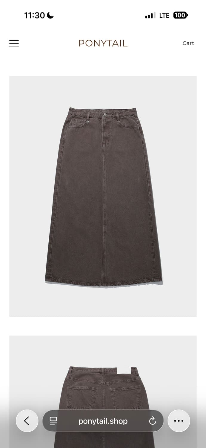 포니테일Maggie Garment Dyed Denim Long Skirt 상품이미지1