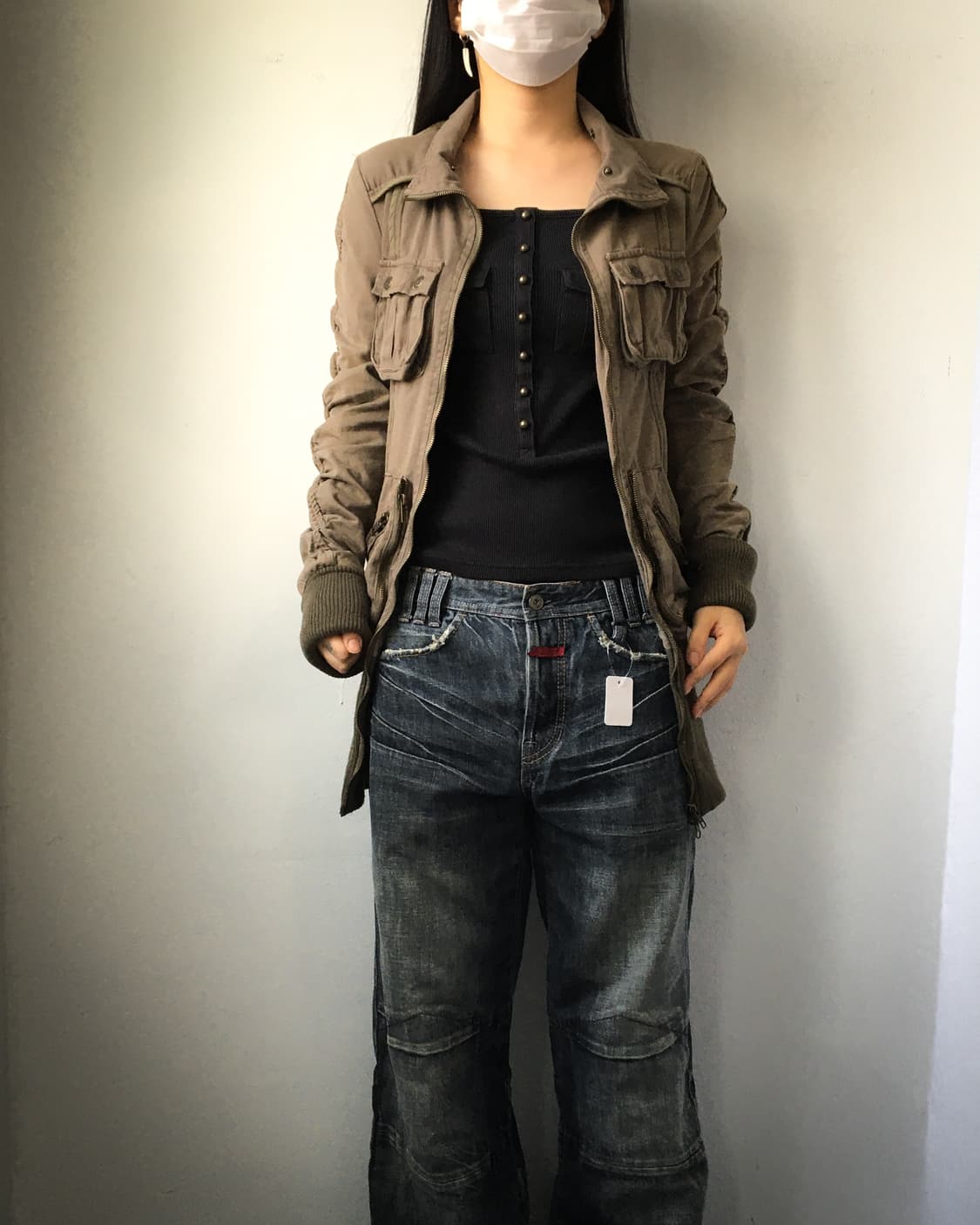 Shirring multi pocket point high neck ja 상품이미지9