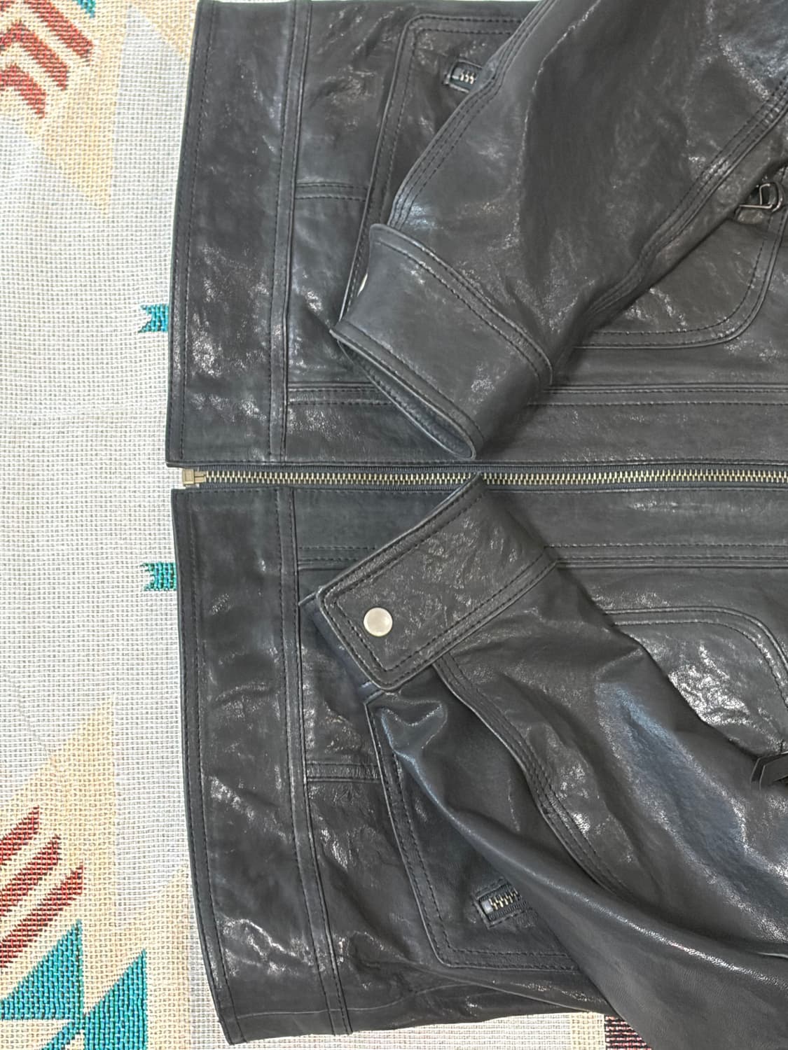 Embelli 양가죽 바이커 라이더 자켓 상품이미지5