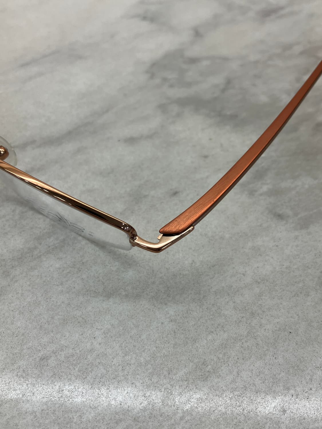 B46 엑살토 Exalto 엔틱 골드 오렌지 반무테 메탈테 안경 상품이미지2