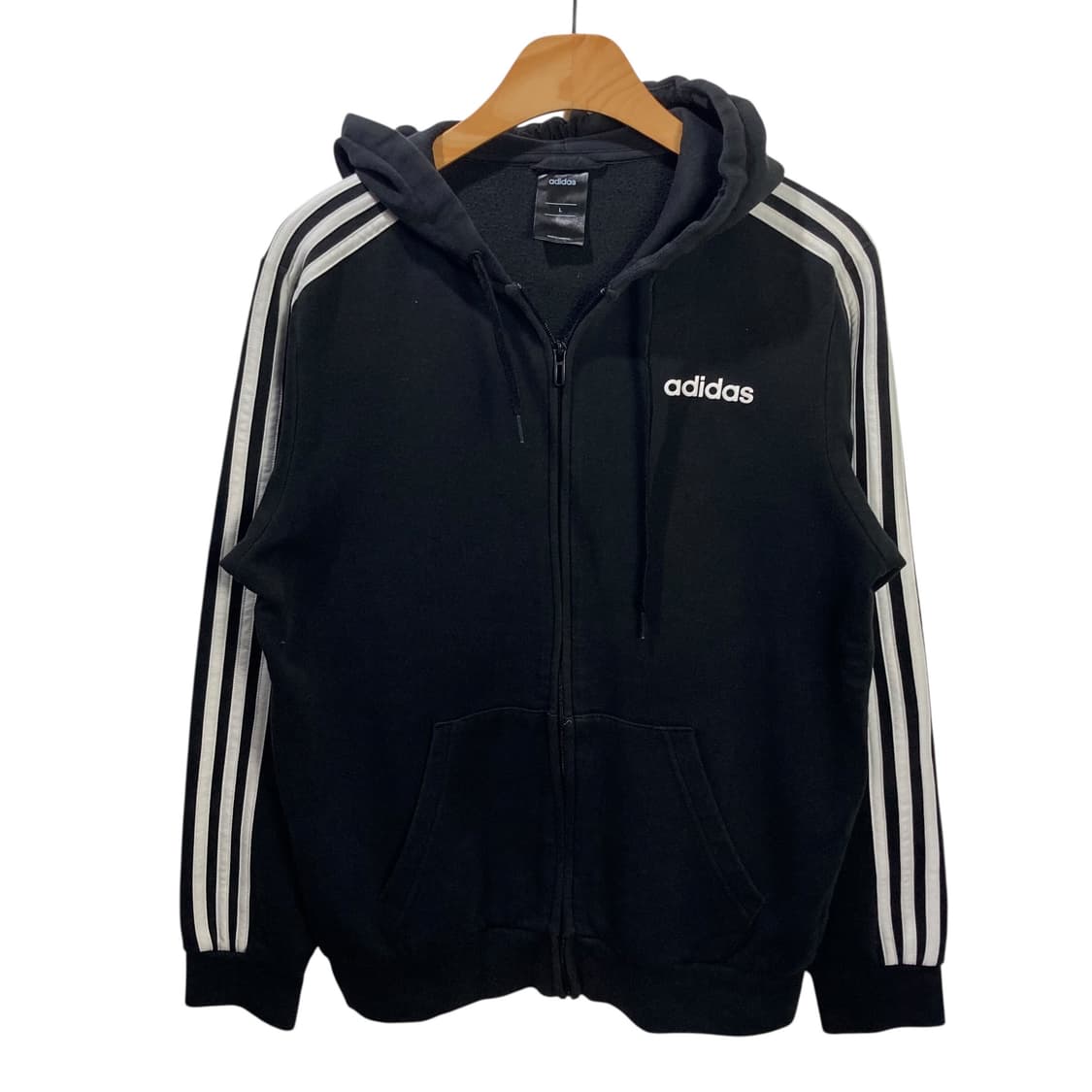 아디다스 사이드라인 블랙 후드집업 상품이미지2