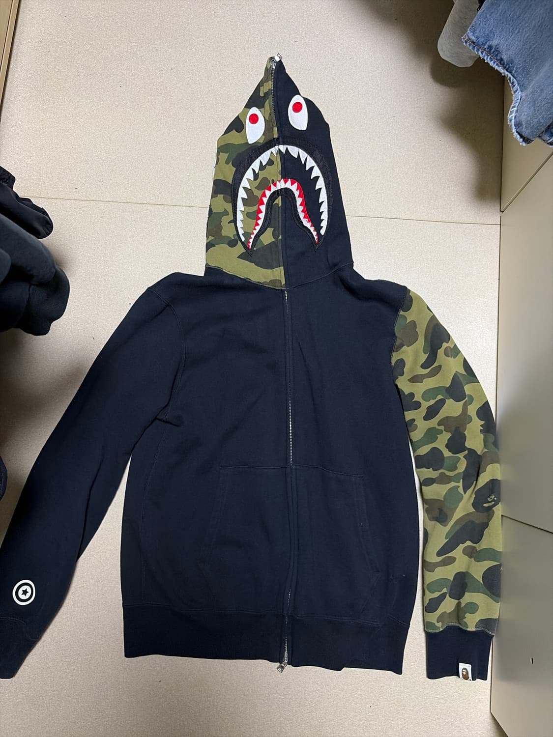 베이프 샤크 후드집업 L 상품이미지1