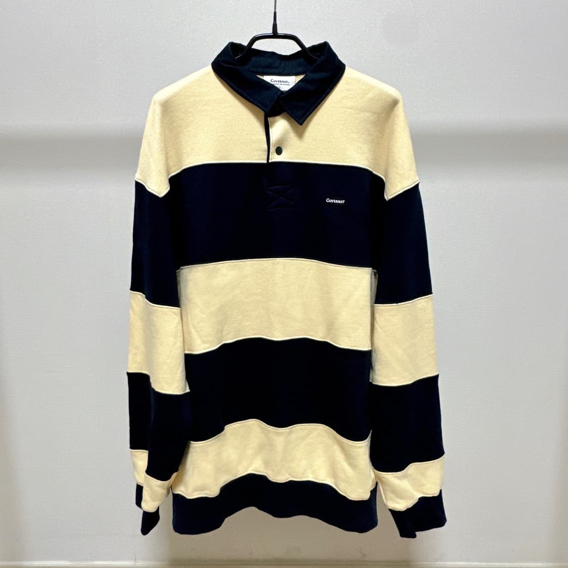 [L] 커버낫 스트라이프 럭비 긴팔 카라 티셔츠 피케 상품이미지1