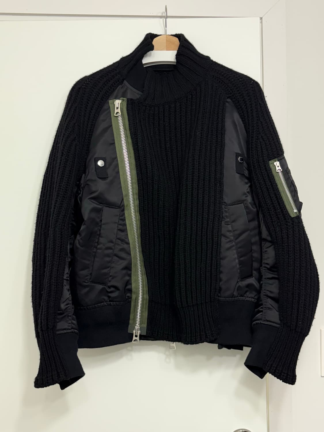 사카이 믹스 니트 봄버 자켓 상품이미지1