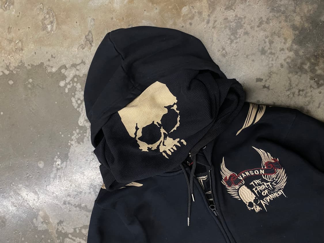 밴슨 X TFOA 스컬자수 후드집업 M  상품이미지4