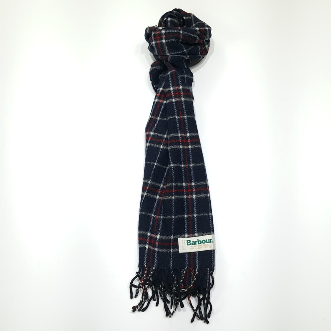 MX469 바버 스코틀랜드판 램스울 타탄 네이비레드 머플러 목도리 상품이미지5