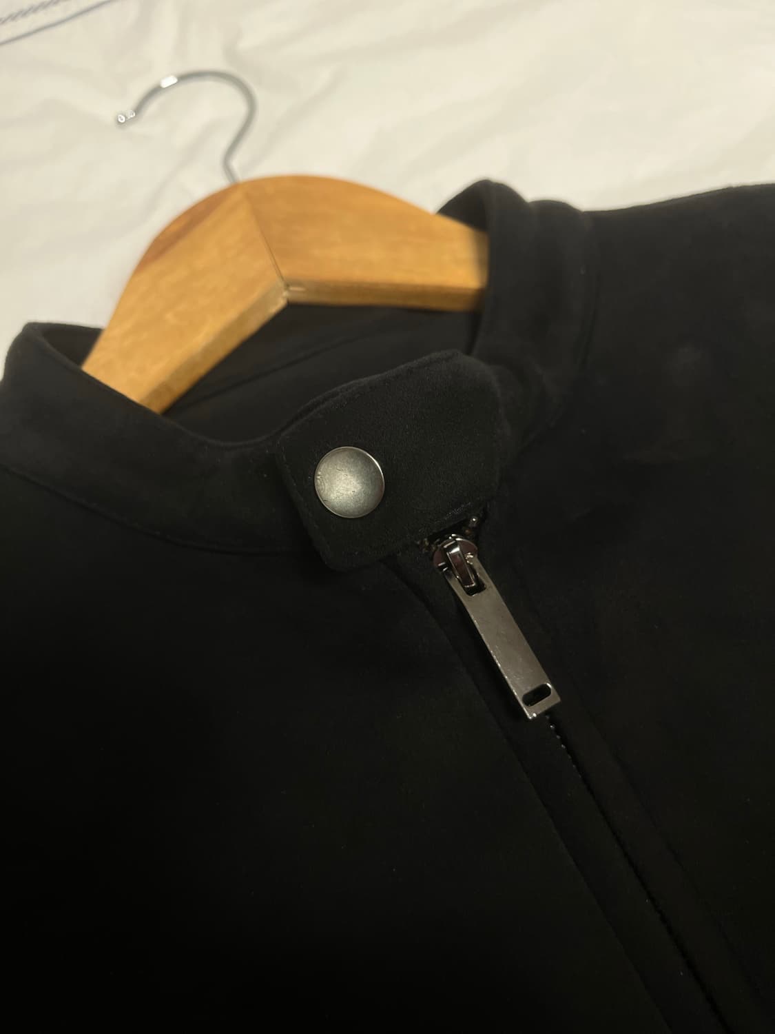 코시하루 스웨이드 딥블랙 니트 가죽 자켓 상품이미지4