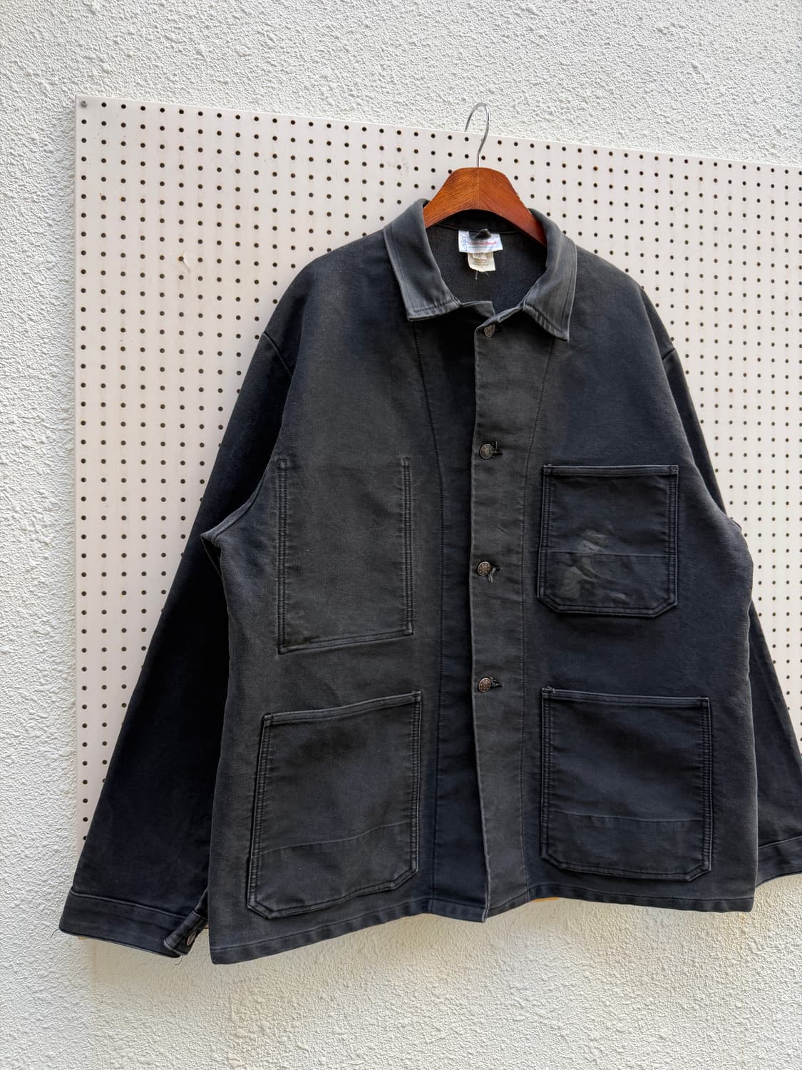 80s EURO FADED BLACK MOLESKIN 블랙몰스킨워크자켓 상품이미지6