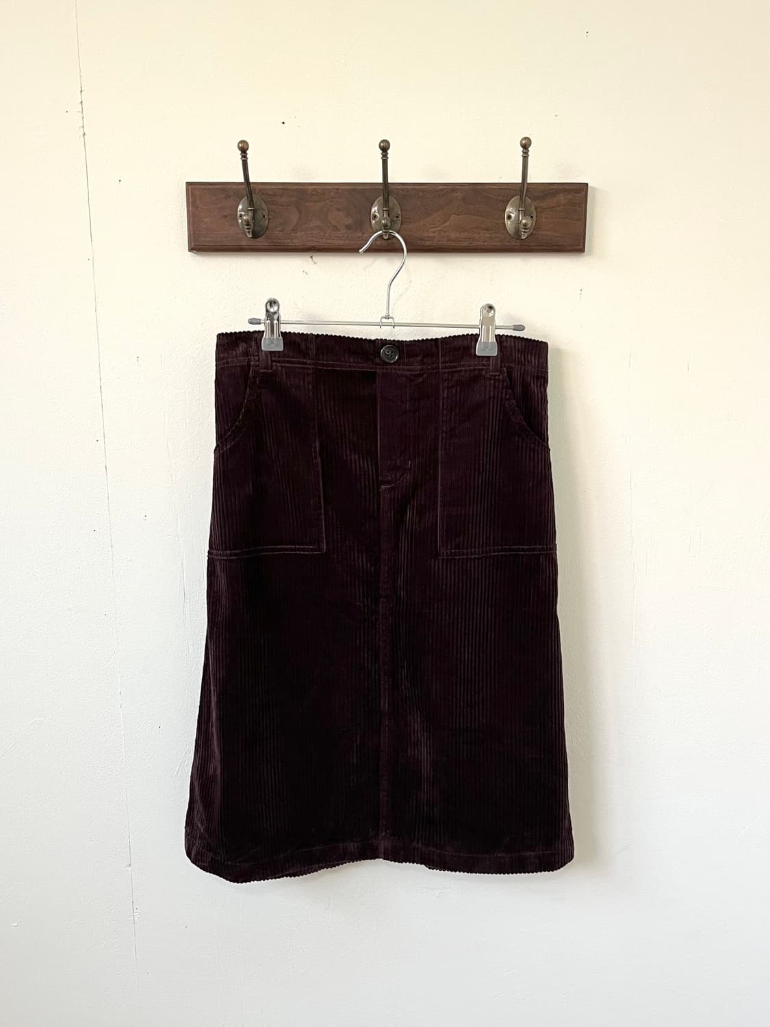 earth music 브라운 골덴 스커트 상품이미지1