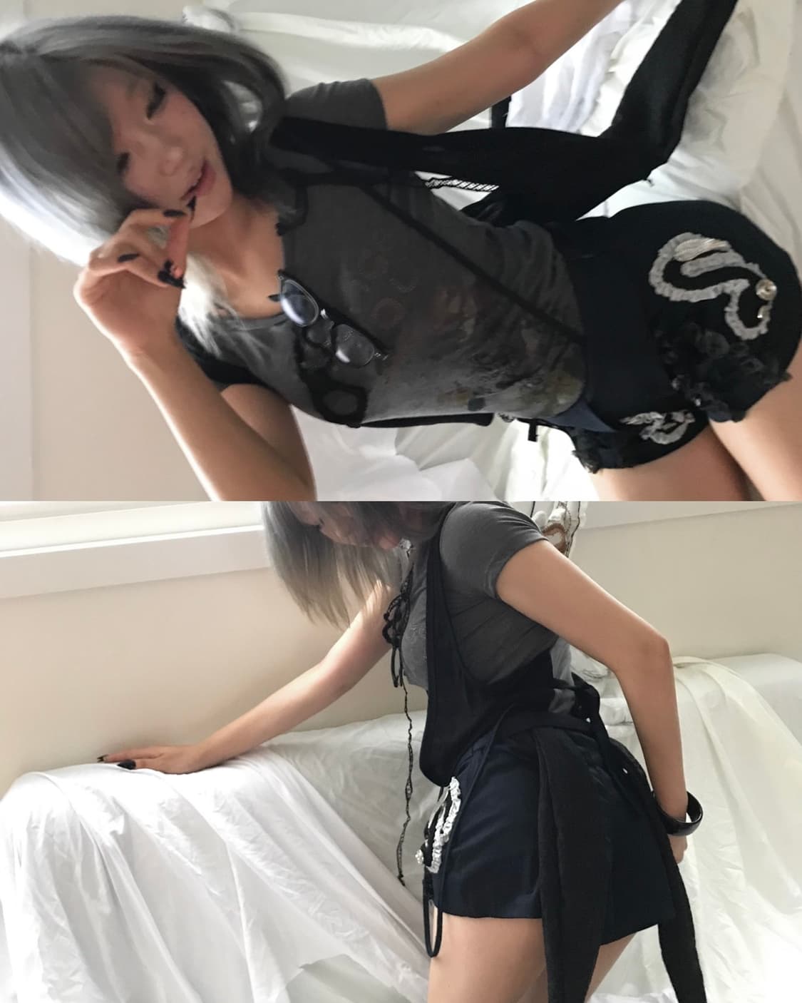 Custom🐾)MUSICNOTE🎶 suspender shorts 상품이미지7