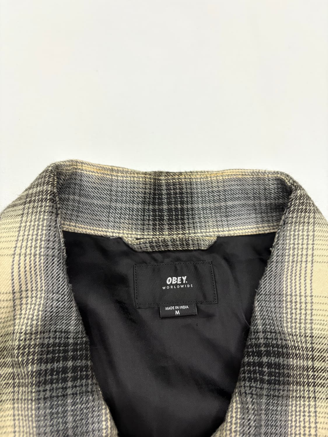 Obey 오베이 한정판 플란넬 체크 집업 블루종 자켓 상품이미지5