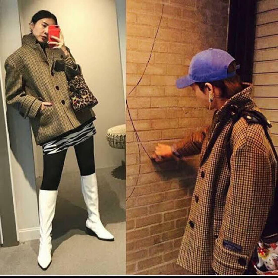 We11done 웰던 박시 체크 블레이져 자켓 / L 상품이미지2