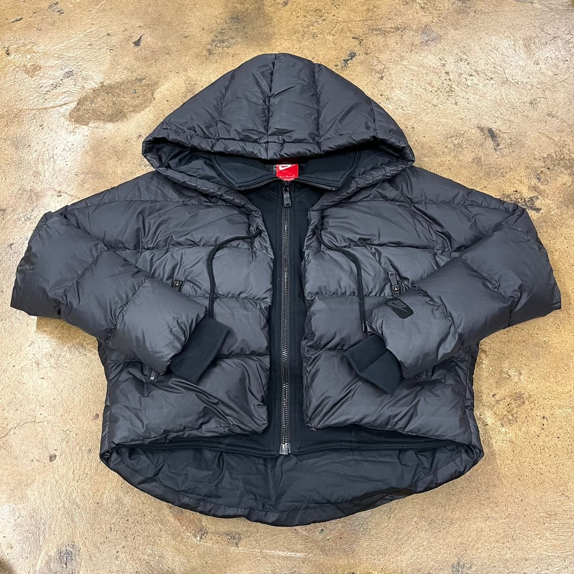 아디다스 집업 레이어드 크롭 후드 숏패딩  상품이미지2