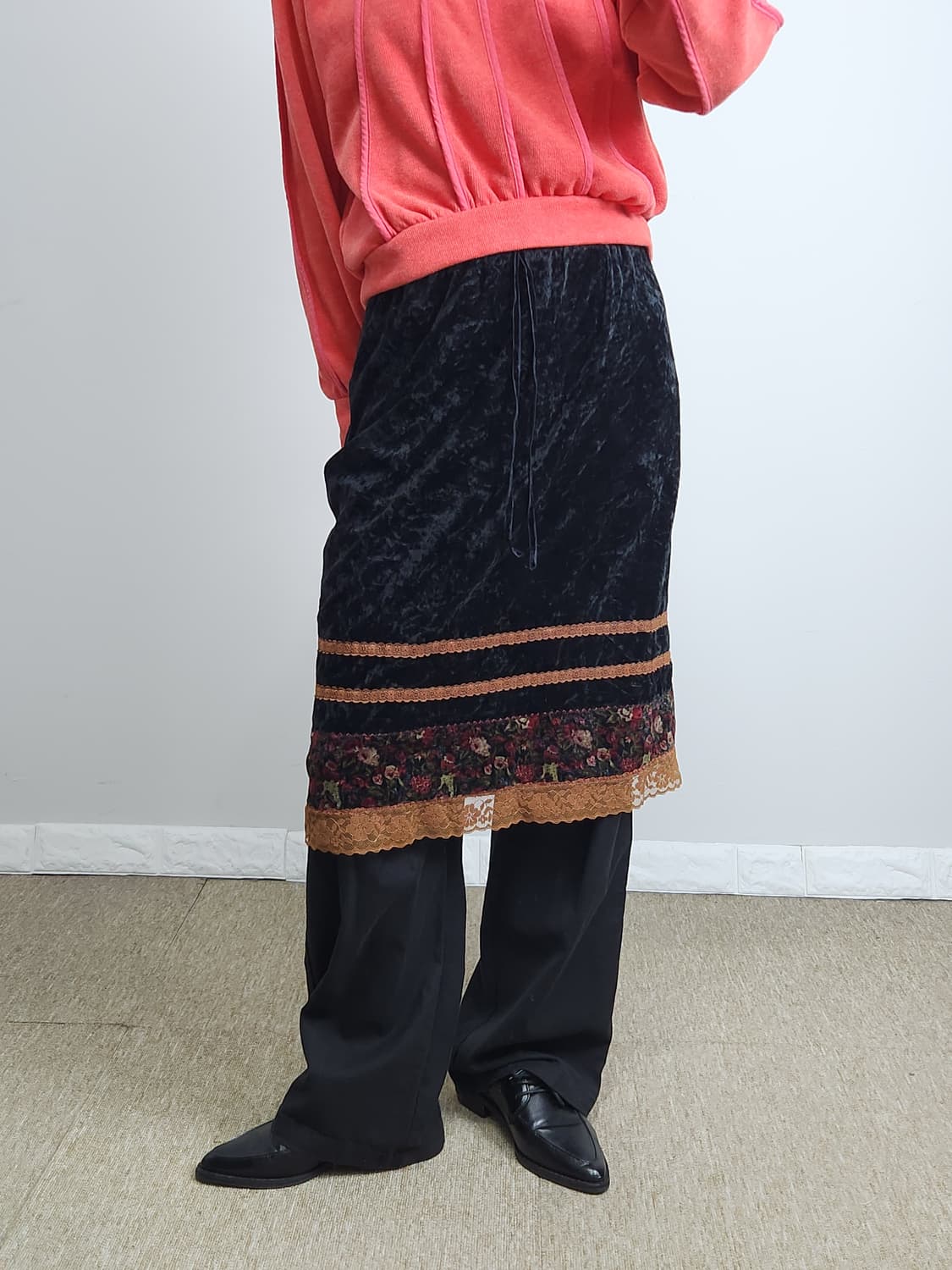 벨벳 레이스 스커트 상품이미지4