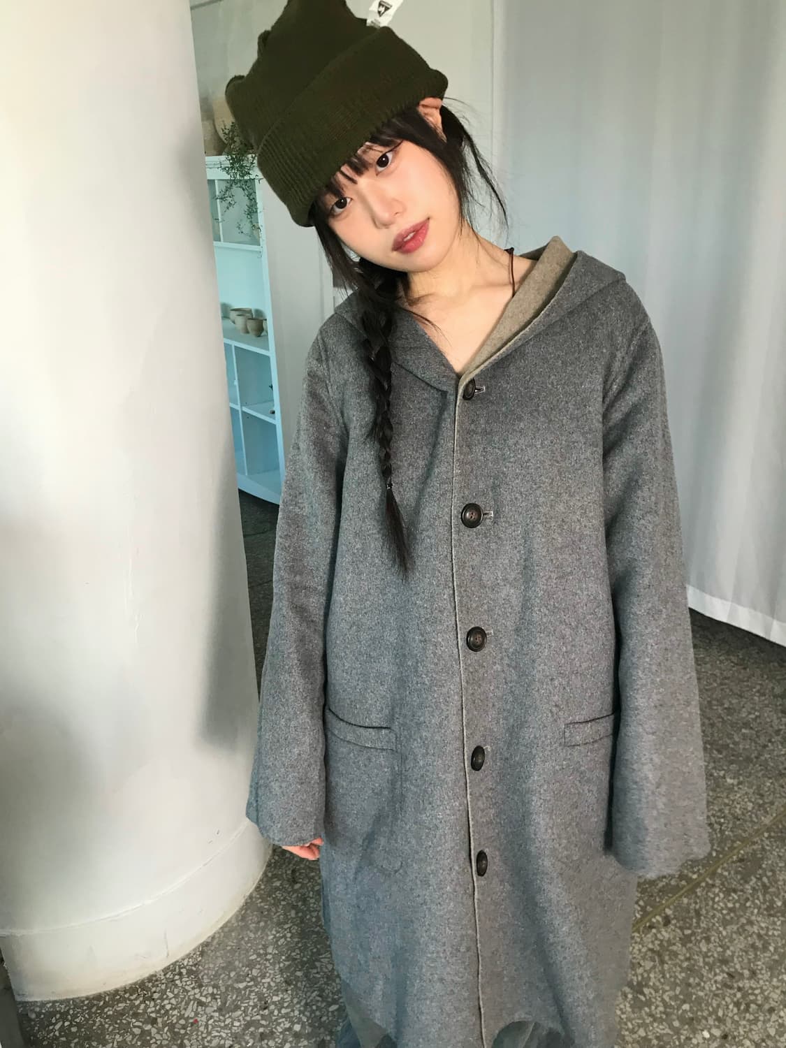 소프트 그레이 리버시블 후드코트 상품이미지4