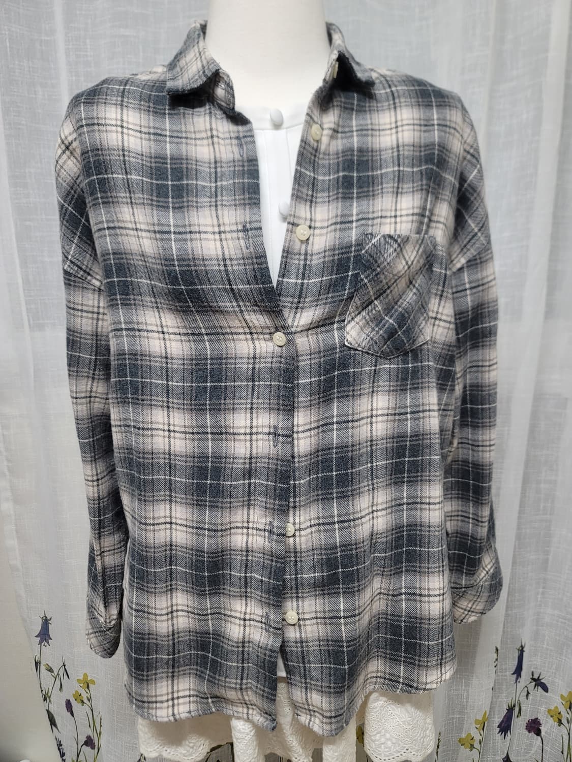 어스뮤직 빈티지 체크 셔츠 상품이미지1