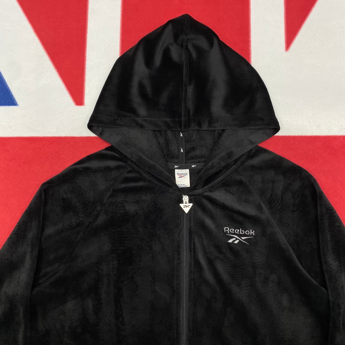 리복 벨벳 후드집업 M  상품이미지3