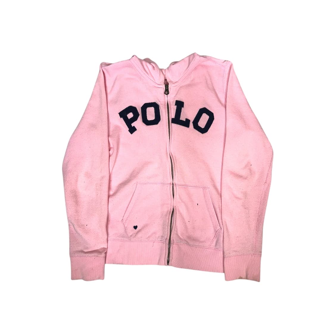 폴로 딸기우유 핑크 아치 로고 여성 후드집업 XXS 상품이미지5