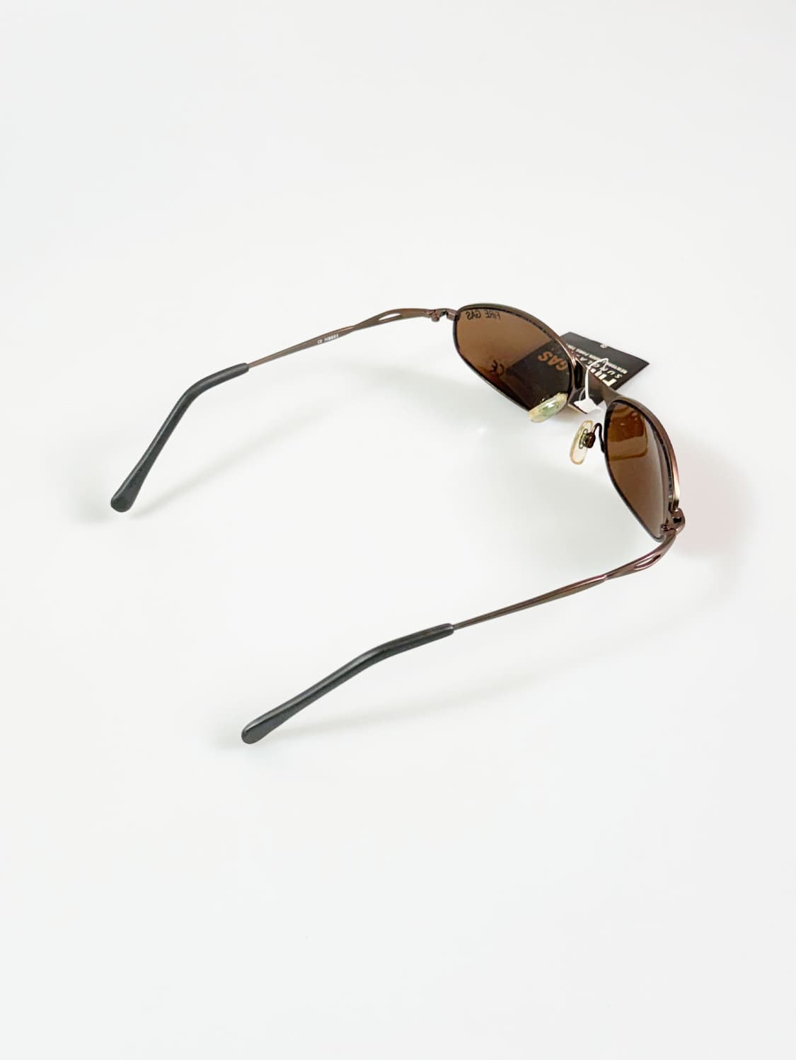 90s FIRE GAS 브라운 슬림 오벌 메탈 빈티지 틴트 선글라스 상품이미지4