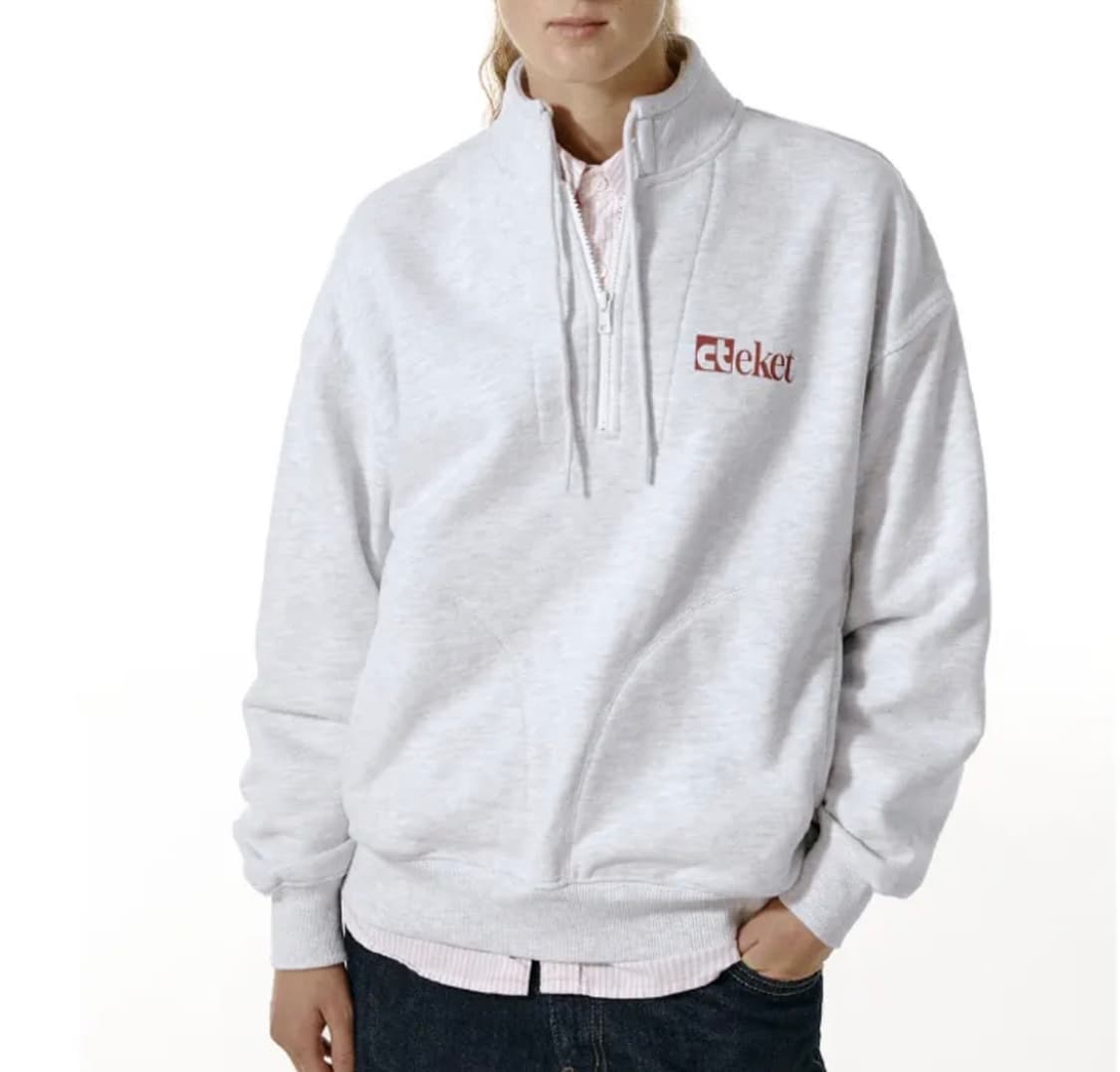 테켓, Plan Half Zip-Up Sweatshirt Melange 상품이미지4