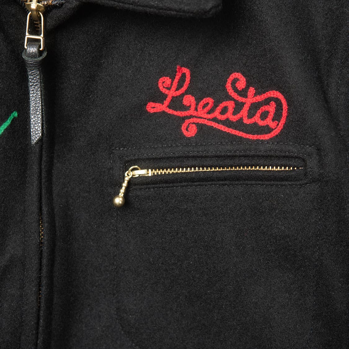 [95] LEATA 리타 울 레더 메카닉 자켓 체인스티치  상품이미지3