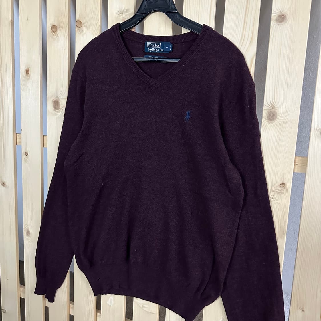 (M) 폴로 랄프로렌 버건디 브이넥 니트 상품이미지2