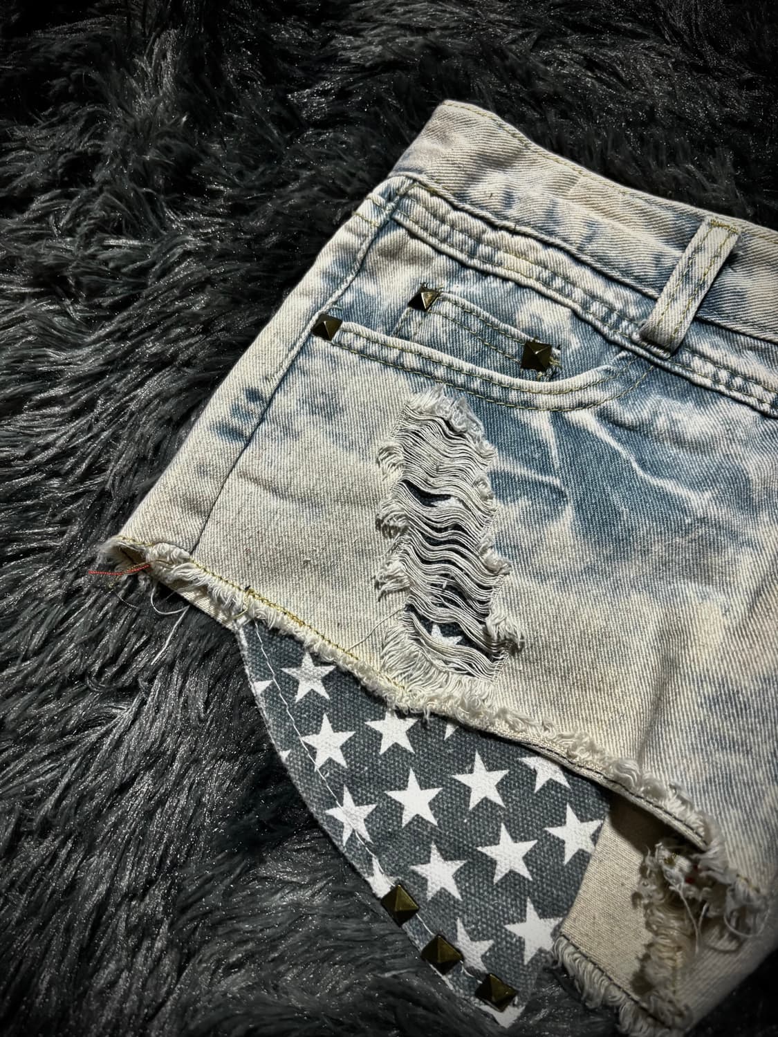디스트로이드 아메리칸 플래그 패치 데님 숏팬츠 상품이미지3