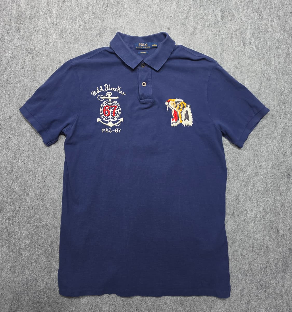 폴로 랄프로렌 에어본 타이거 드래곤 자수 커스텀핏 PK 카라 반팔티 L 상품이미지1