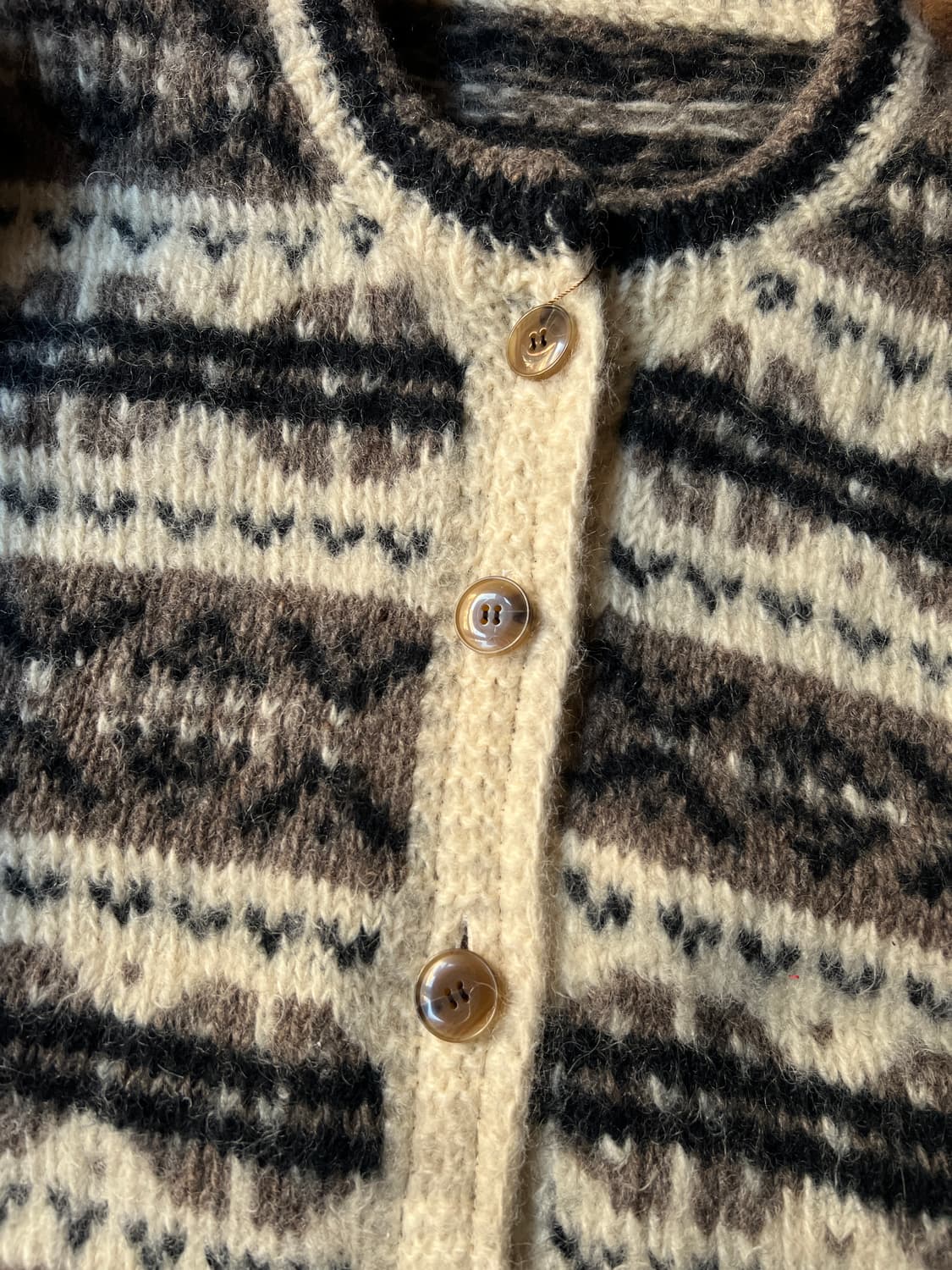 [L]90's USA 빈티지 페어아일 헤비 울 코위찬 니트 상품이미지3