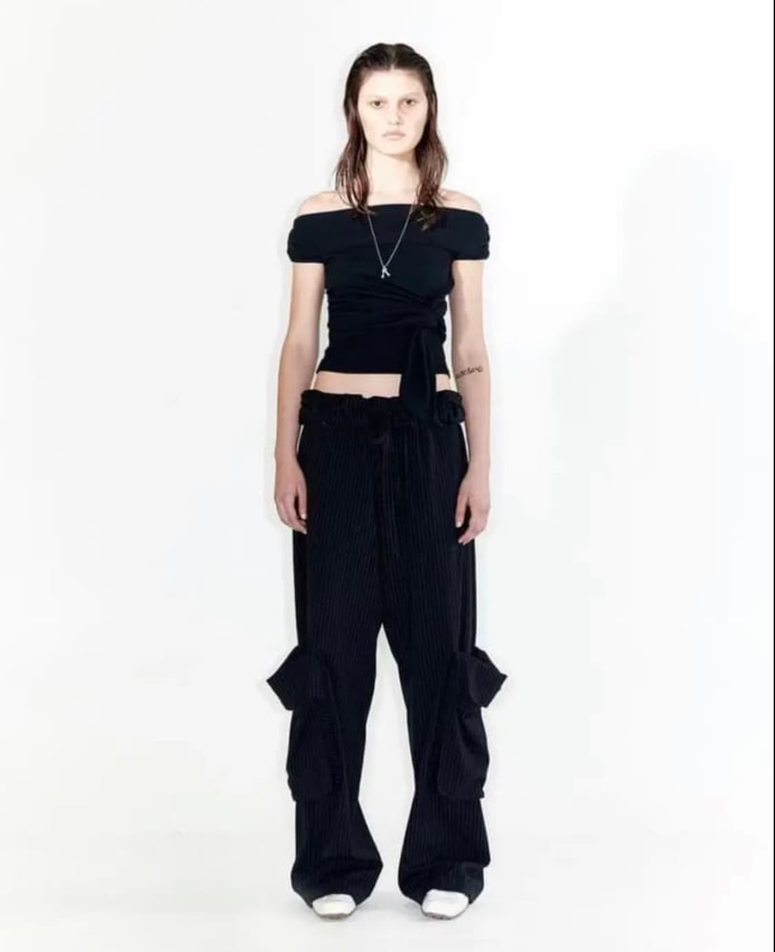 오픈와이와이 스트라이프 롤업 팬츠 상품이미지2