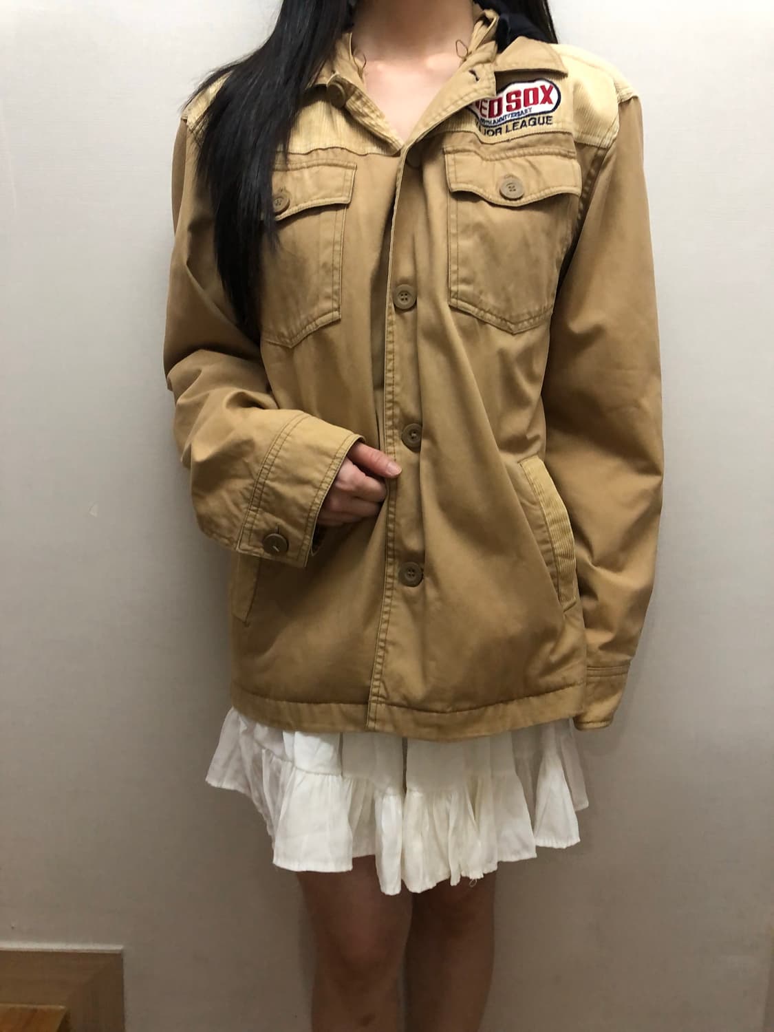 빈티지 mlb 베이지 후드 자켓 상품이미지6