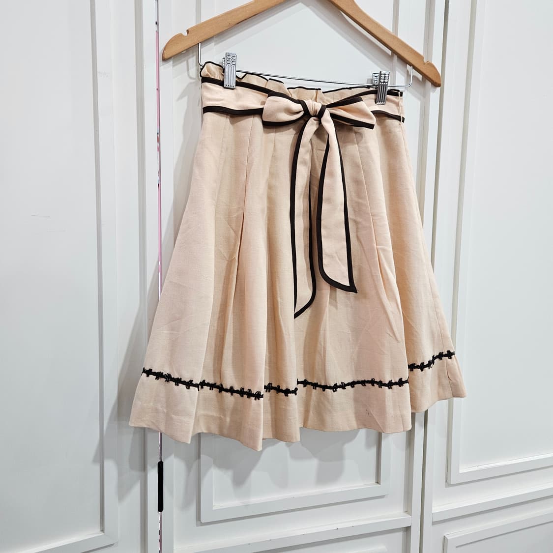 리본 포인트 플레어 스커트 상품이미지2