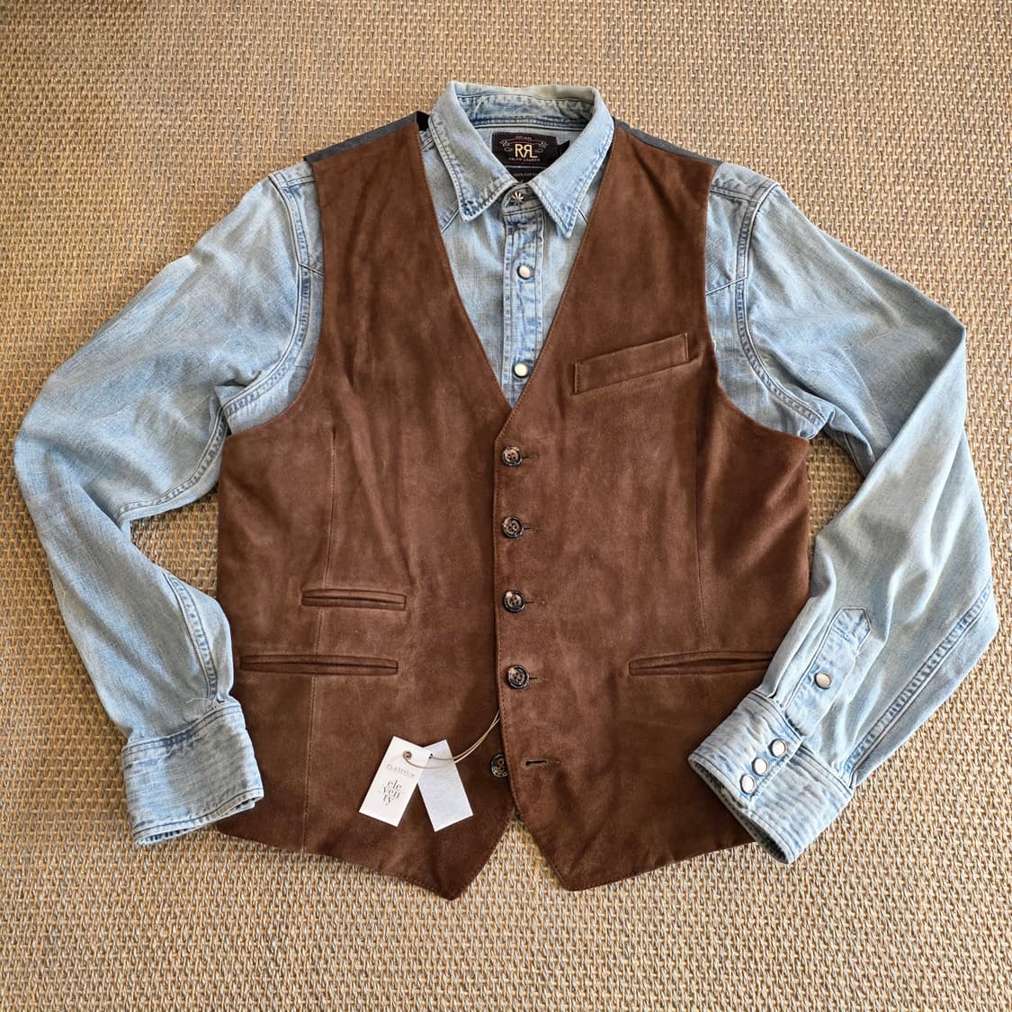 Eleventy 일레븐티 이탈리안 최고급 스웨이드 가죽 웨이스트 코트 베 상품이미지1