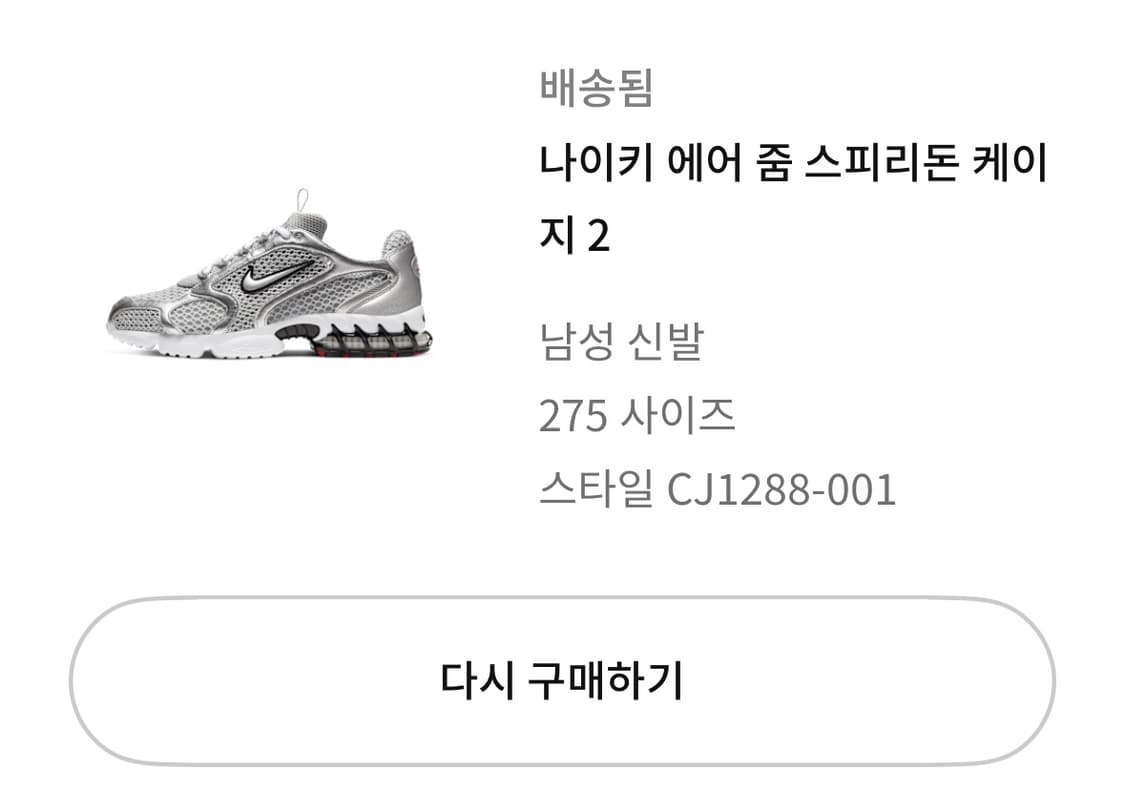 (275) 나이키 에어 줌 스피리돈 케이지 2 메탈릭 실버 상품이미지9