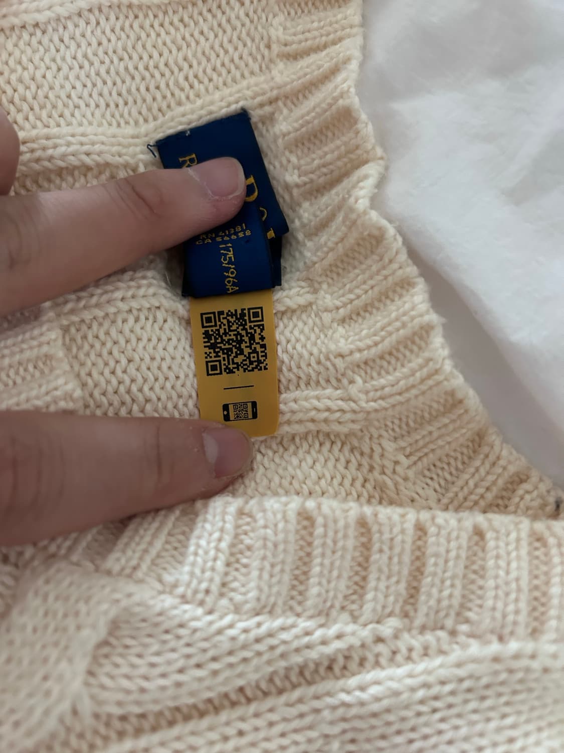 폴로 랄프로렌 아이보리 꽈배기 니트 상품이미지2