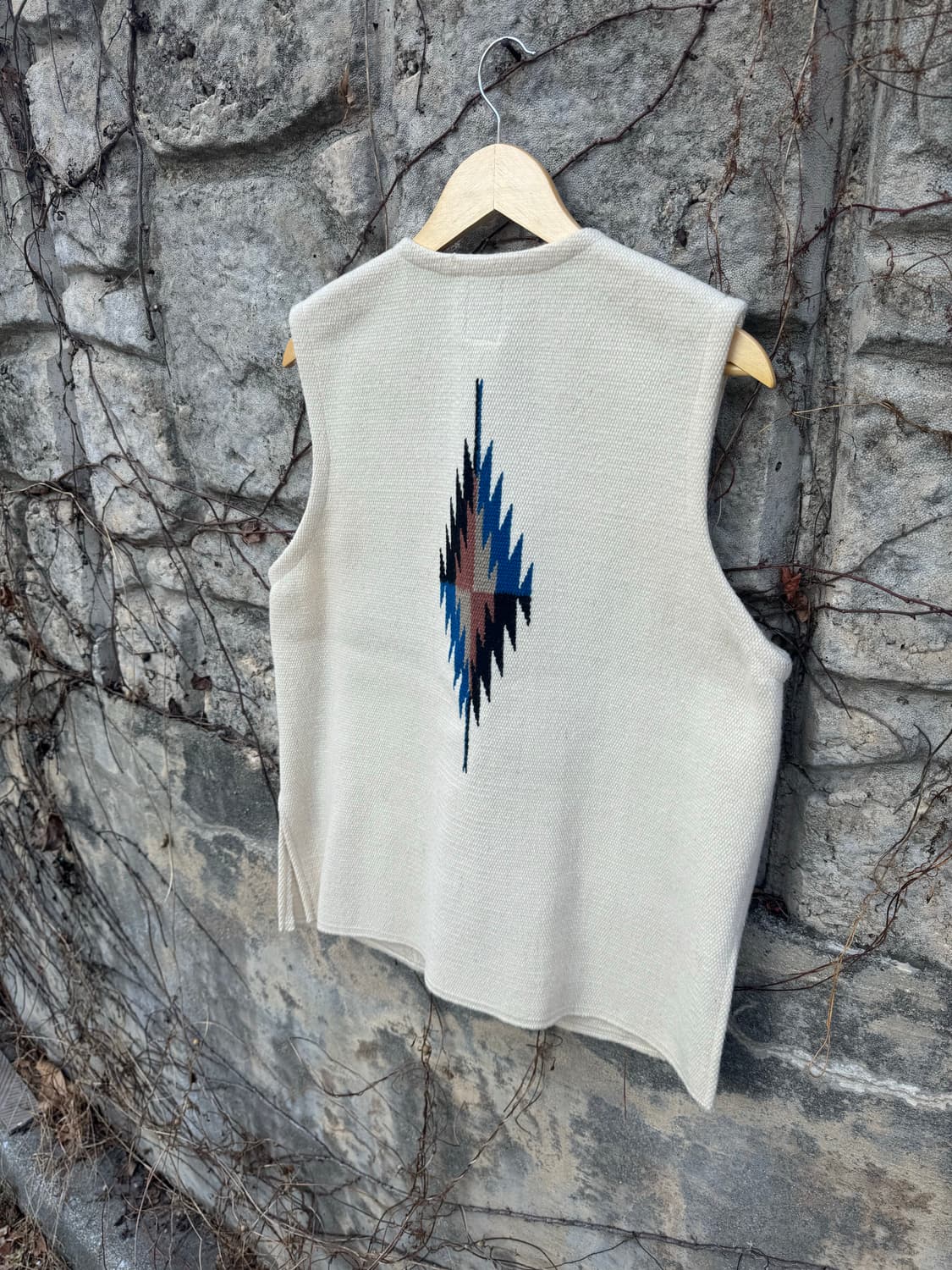 오르테가 핸드 우븐 울 치마요 베스트 나바호 네이티브 웨스턴 조끼 상품이미지5