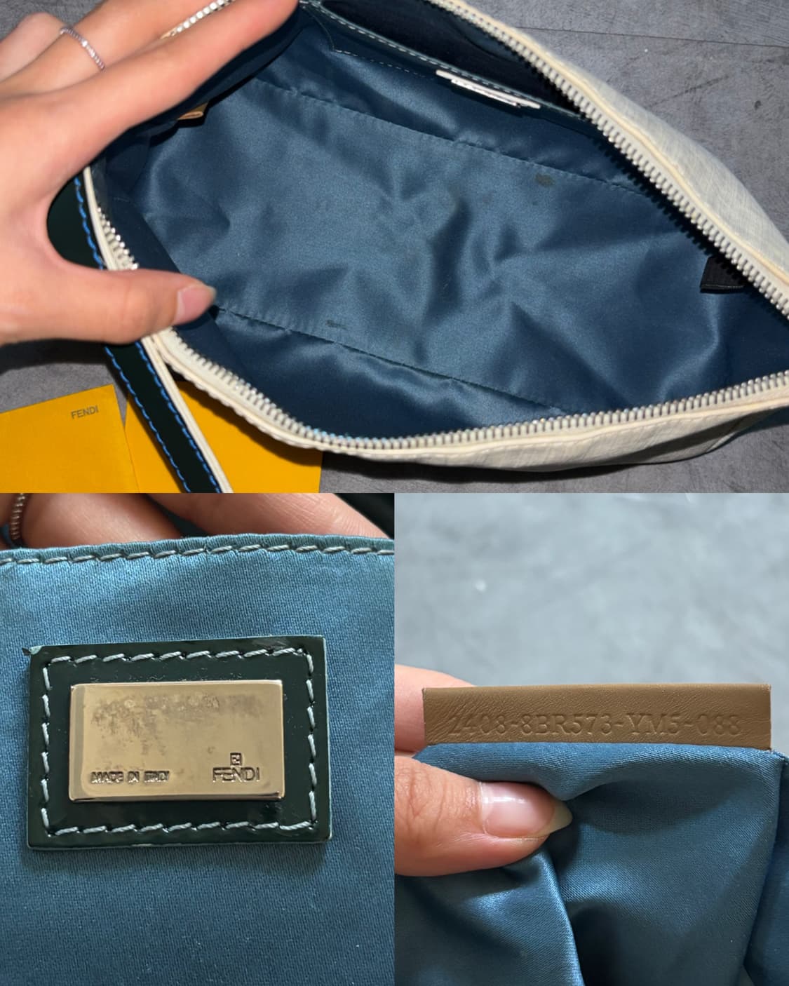 Fendi 펜디 아이보리 FF 로고 미니 캔버스 숄더백 상품이미지10